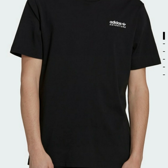 adidas Originals Adventure Mountain Back Men's T-shirt Black White - Picture 4 of 9